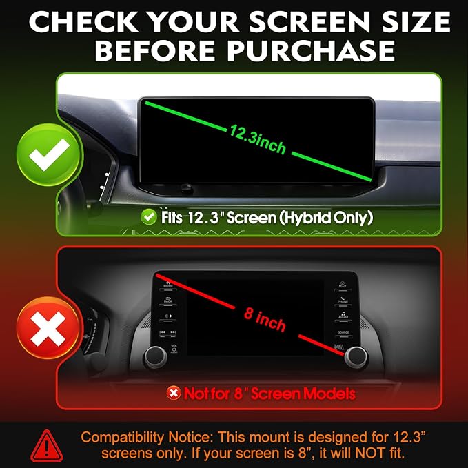 Magnetic Car Phone Mount for Honda Accord Hybrid 2023 2024 2025 2026 Only, 11th Gen Accord 12.3" Display Accessories, Snap-On Dashboard Screen Holder for MagSafe iPhone Android, Sport Touring EX-L