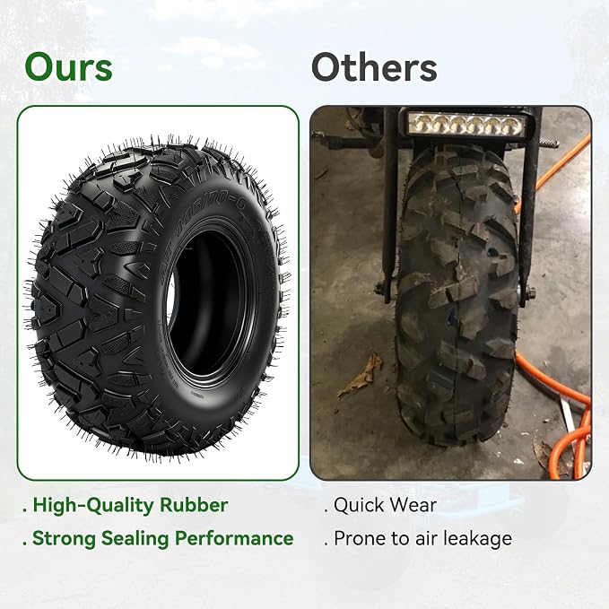 145/70-6 145-70-6 Tire Tubeless Compatible with Mini Bike Coleman CT100U CC100X B100 GMB100 RT100 KT196 Go Kart Baja Doodle Bug DB30 Motovox Mega Moto 80cc 105cc Kazuma ATV Quad 4 Wheeler Parts