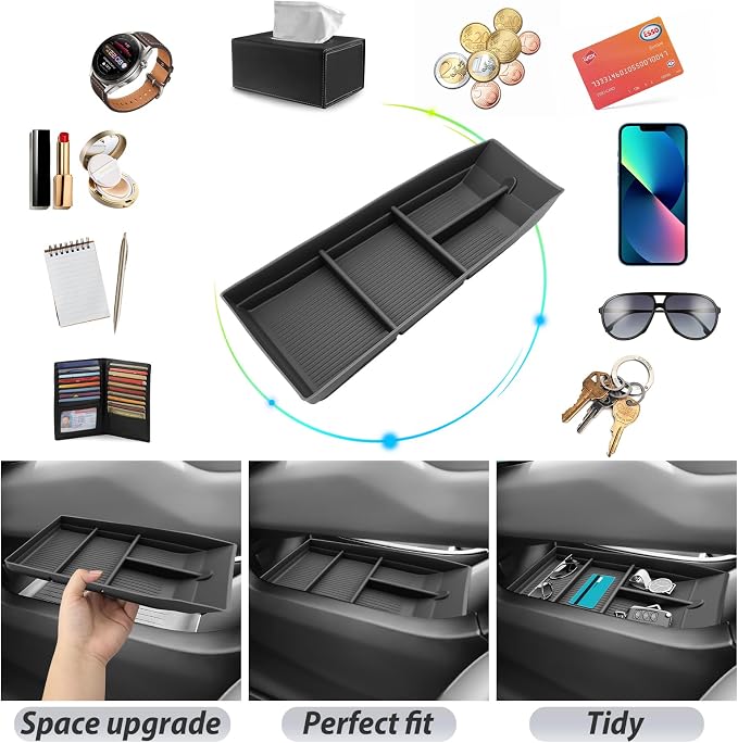 SKTU 2024 2025 2026 Chevy Equinox EV Center Console Organizer for 2024 2025 2026 Chevy Equinox EV Lower Center Console Tray 2024 2025 2026 Chevy Equinox EV Accessories Under Console Organizer