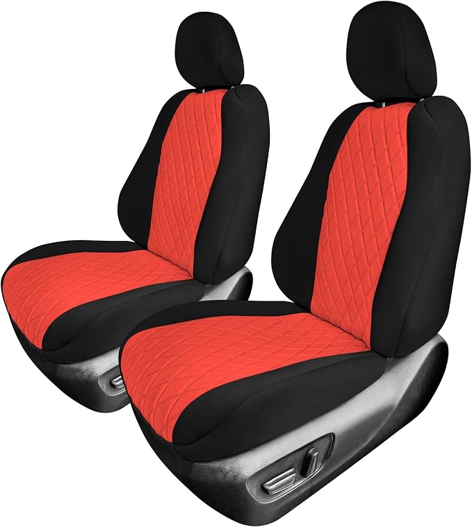 FH Group Custom Fit Car Seat Covers Specifically Made for Toyota Sienna 2021-2024, Red Ultraflex Neoprene Front Set Automotive Seat Covers, 7-8 Seater SUV Seat Covers, Toyota Accessories