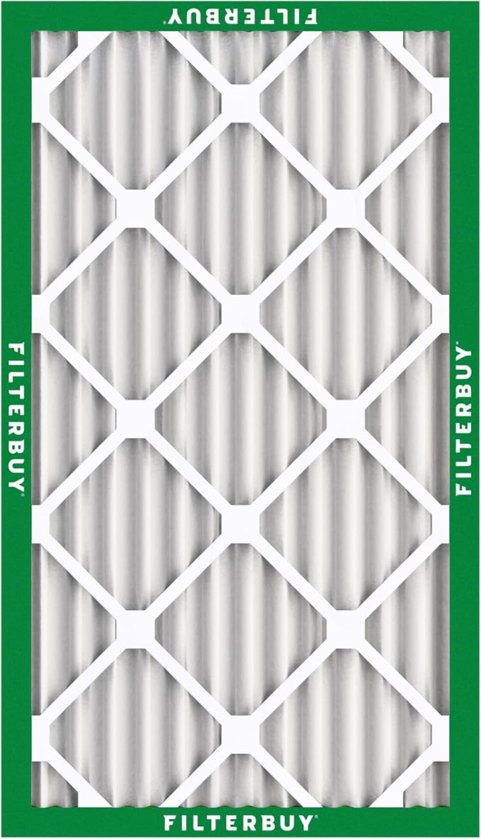 Filterbuy 14x25x2 Air Filter MERV 8 Essential Dust & Allergy Defense (3-Pack), Electrostatic Pleated HVAC AC Furnace Filters Replacement (Actual Size: 13.50 x 24.50 x 1.75)
