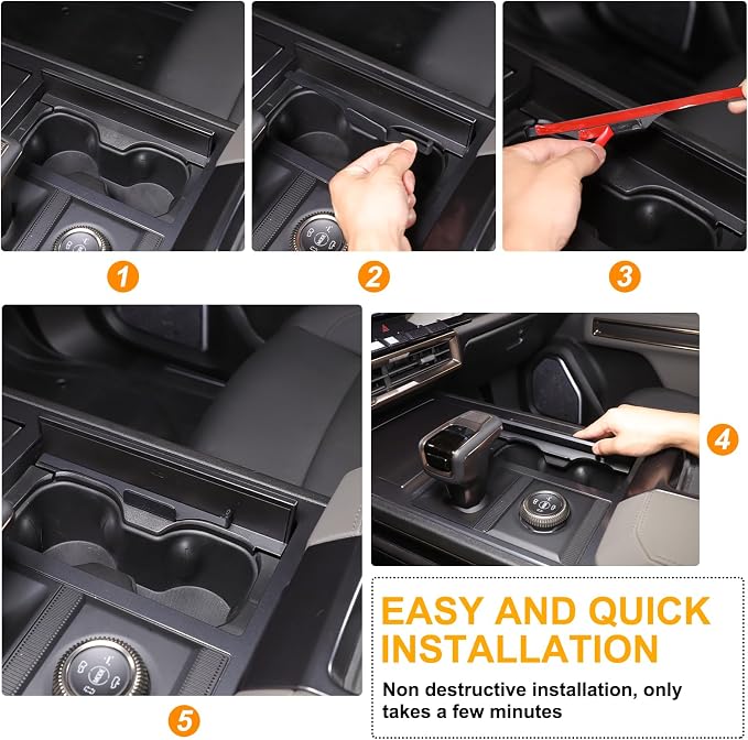 for Hummer EV SUV Pickup Accessories Cup Holder Insert Organizer,Cup Holder Expander for Car, Cup Holder Pocket Organizer,Designed for Things Like Phones and Glasses for 2022-2024 2025+ (Black)
