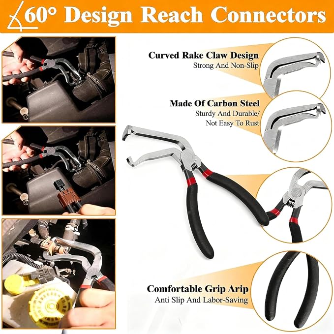 5Pcs Electrical Disconnect Pliers for Cars,Safety Wire Plier,ElectricalPlug DisconnectPliers,Automotive Tools Electrical ConnectorPliers,Car Clip Pliers/Disassembly Tools