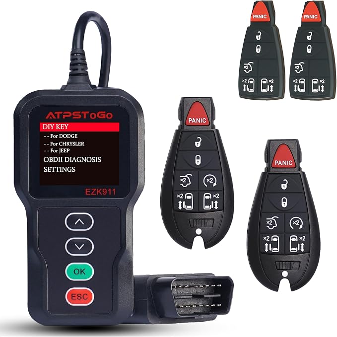 DIY Key Fob Replacement Fits for 2008-2020 Dodge Grand Caravan, 2008-2016 Chrysler Town and Country VW Routan Keyless Entry Remote with Interchangeable 6&7 Button FCC ID: IYZ-C01C, M3N5WY783X