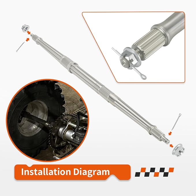 Rear Wheel Axle & Nut For Yamaha Blaster 200 YFS200 1988-2002 2XJ-25381-00-00