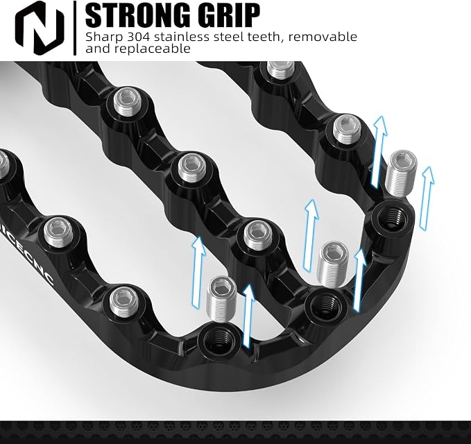NICECNC Flat Foot Pegs Footpeg Compatible with 390 Adventure 2020 2021 2022 2023 2024, Foot Pedals, Anodization, CNC-machined, Black