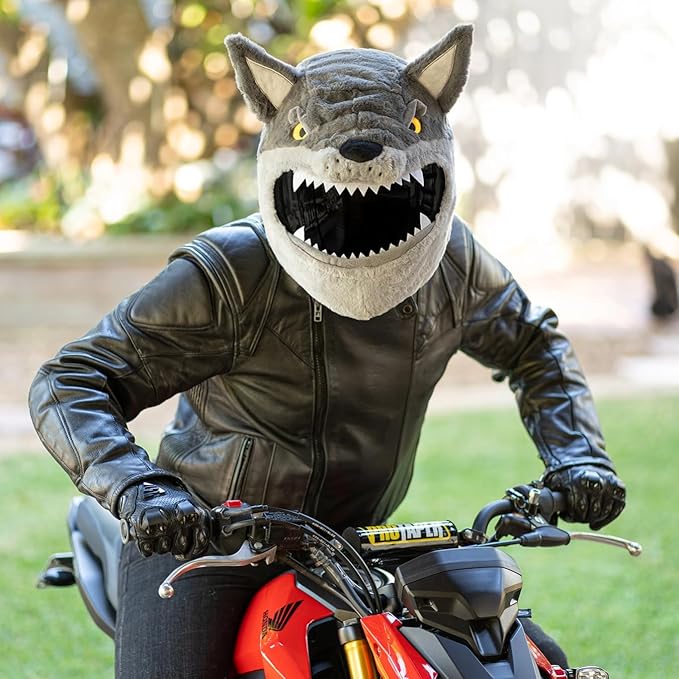 Moto Loot Helmet Cover for Motorcycle Helmet, Fun Rides and Gifts (Cover Only. Helmet Not Included) - Wolf