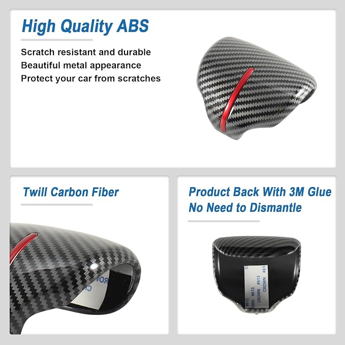 Carbon Fiber Gear Shift Knob Cover Compatible with 2017-2022 Honda CR-V CRV