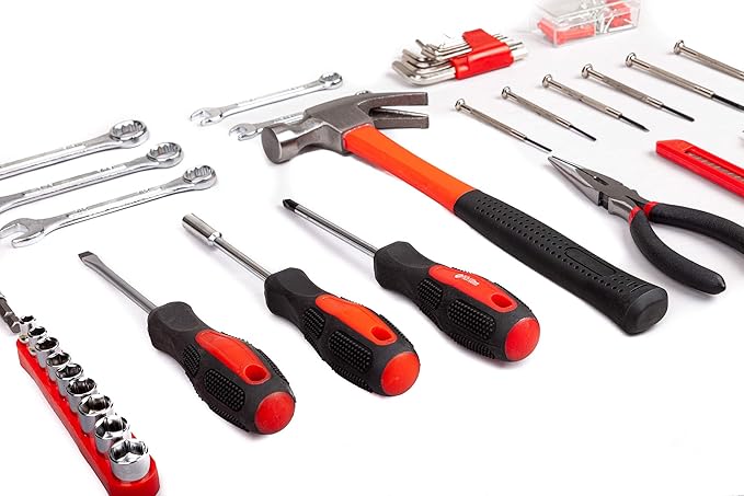 Cartman 148 Piece Automotive and Household Tool Set Perfect for Car Enthusiasts and DIY Home Repairs