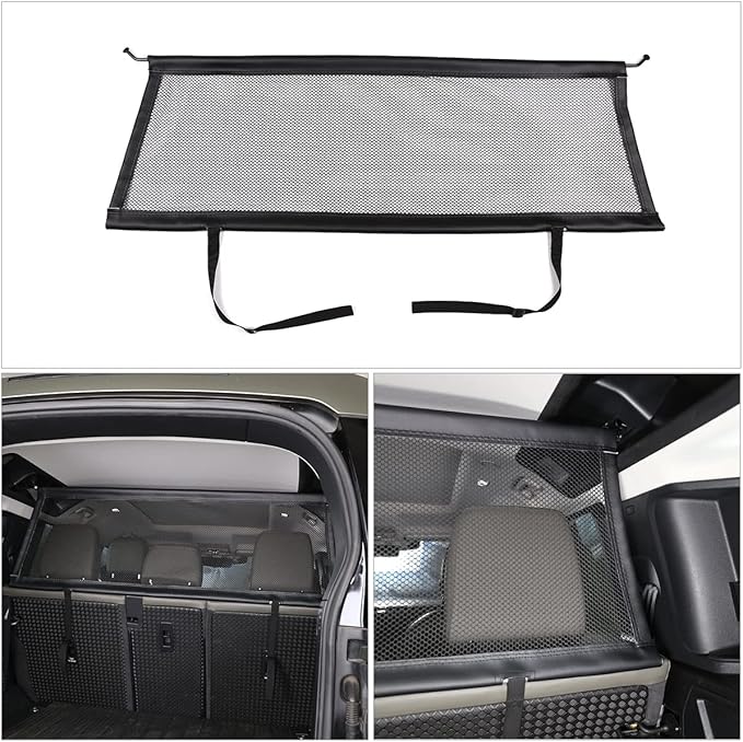 Pet Restraint Net Dog Fence Car Backseat Divider Vehicle Gate Cargo Area Travel Trunk Mesh Net Screen for Land Rover Defender 110 1984-2018 2019 2020 2021 2022 2023 2024 2025+ (Black)