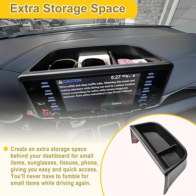 Center Console Organizer Compatible with 2021 2022 2023 2024 Toyota Sienna Accessories, Custom-fit ABS Dashboard Organizer & Armrest Storage Box Insert Compartment Sunglasses Holder