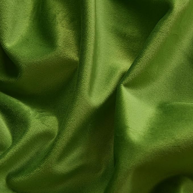 Roslynwood Luxury Soft Fresh Green Velvet Curtains 72 inches Long Back Tab Thermal Insulated Blackout Window Drapes for Living Room/Bedroom/Dining Room, W52 x L72, 2 Panels
