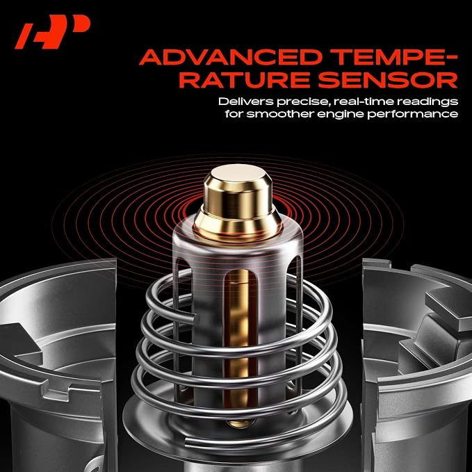 A-Premium Upgraded Aluminum Engine Coolant Thermostat Housing Assembly with Sensor & O-ring Compatible with Chevy Cruze 11-16, Sonic 12-20, Trax 13-21 & Buick Encore 13-21, 1.4L, Replace# 55565336