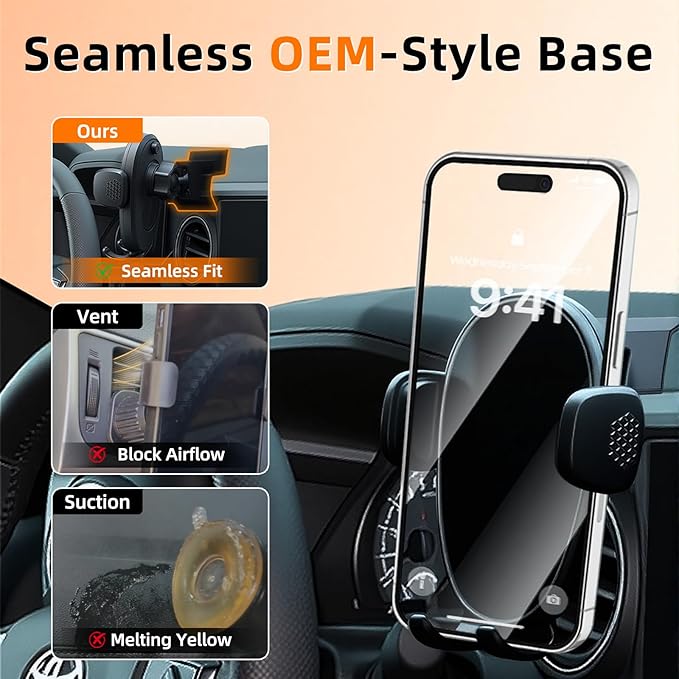 Phone Mount for Toyota Tacoma (2016-2023, 3rd Gen), 360° Adjustable Dashboard Phone Holder, Hands Free Car Smartphone Mount for iPhone, Google & Android, 2020 2021 Toyota Tacoma Interior Accessories