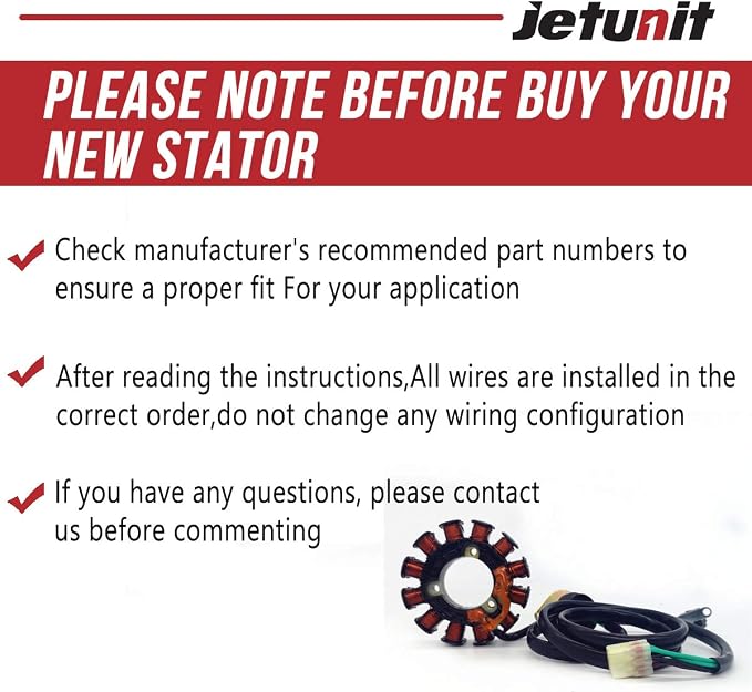 Stator For Yamaha Jet-Ski 66V-85510-00-00 XL 1200 LTX/XLT 1200/ GP 1200/ GP 1200R/ XR 1800 1999 2000 2001 2002 2003