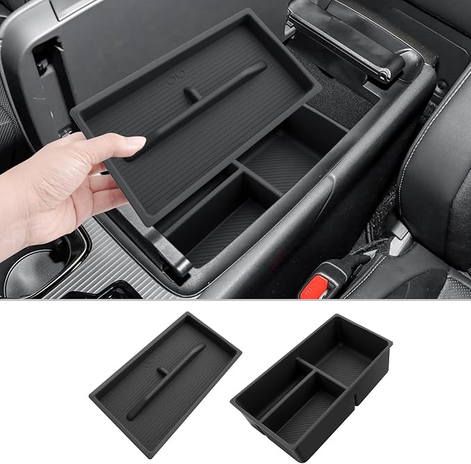 CDEFG Upgraded 2Pcs for 2026 Lexus RX Center Console Organizer for 2023-2025 2026 Lexus RX (350h/450h/500h) Accessories Middle Console Organizer Armrest Storage Box