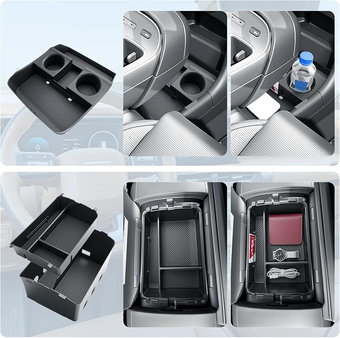 BIBIBO 3Packs for 2026 Hyundai Palisade Center Console Organizer 2026 Hyundai Palisade Calligraphy Console Armrest Tray & Lower Center Console Organizer 2026 Palisade Calligraphy Console Insert Tray