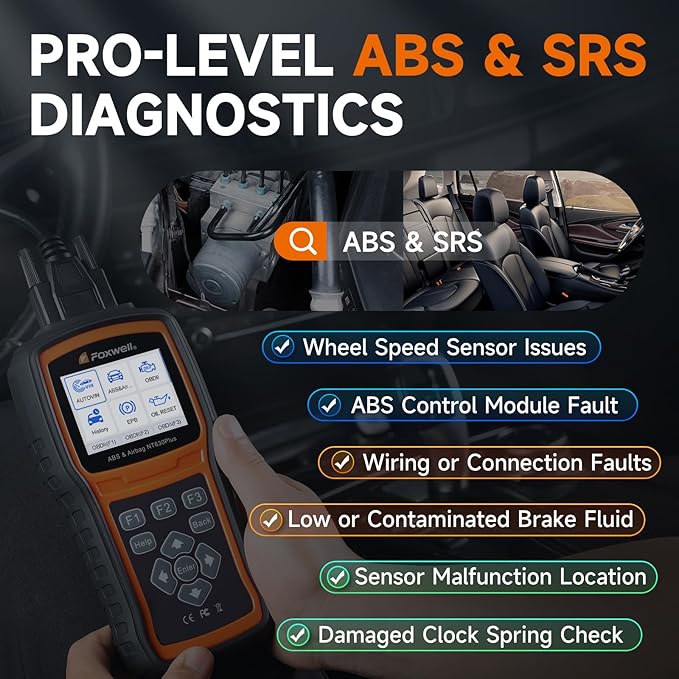 2026 FOXWELL NT630 Plus OBD2 Scanner with ABS and SRS, ABS Code Reader Auto Bleed Scan Tool Brake SRS Scanner, Car Scanner Diagnostic Tool Bidirectional Live Data with SAS Oil Check Engine Light Reset