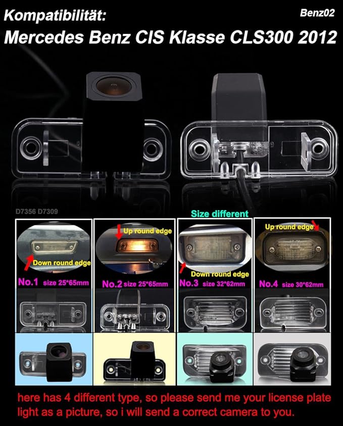 Car Backup Camera Replacement for MB CLS300 2012 SLK55 SLK200 SLK280 SLK300 SLK320 SLK350 AMG T-Model Kombi W203 S203 C30CDI C55 C180 C200 C220 C230 C240 C270 C280 C320 C350 W220 R171 W171