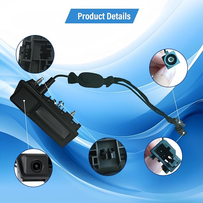 5N0827566AL Rear View Backup Camera Compatible with Tiguan 2.0L 2012-2017 Compatible with Audi A3/S3 1.4L 2.0L 2015-2020 AU196010 5N0827567AB Car Trunk Handle Backup Camera