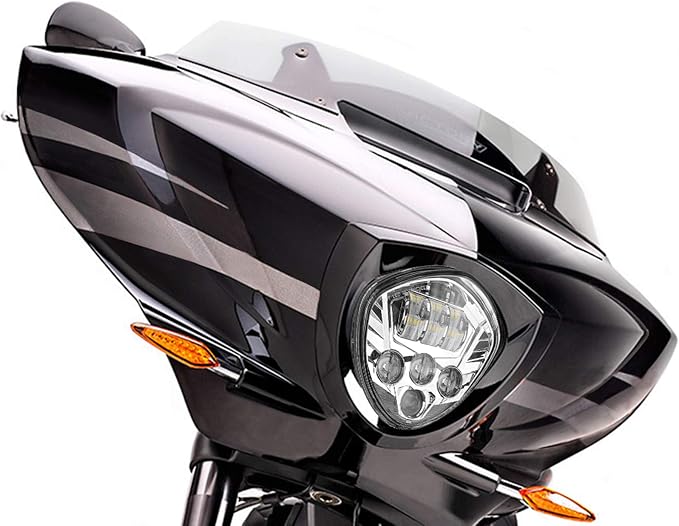 SUNPIE Motorcycle LED Headlights Compatible with Victory Cross Country/Hammer 8 Ball/High-Ball/Magnum 2008-2017, Waterproof Diamond 60W High Low Beam Bright White Chrome Bezel