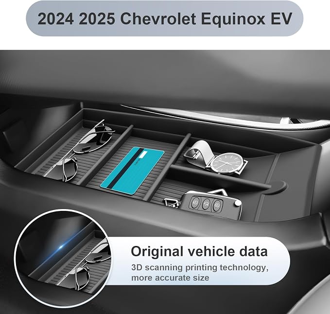 SKTU 2024 2025 2026 Chevy Equinox EV Center Console Organizer for 2024 2025 2026 Chevy Equinox EV Lower Center Console Tray 2024 2025 2026 Chevy Equinox EV Accessories Under Console Organizer