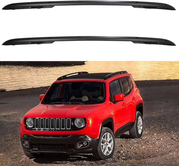 SCITOO fit for Jeep Renegade 2015-2022 Aluminum Alloy Black Roof Top Side Rails Set Rock Rack Side Rails