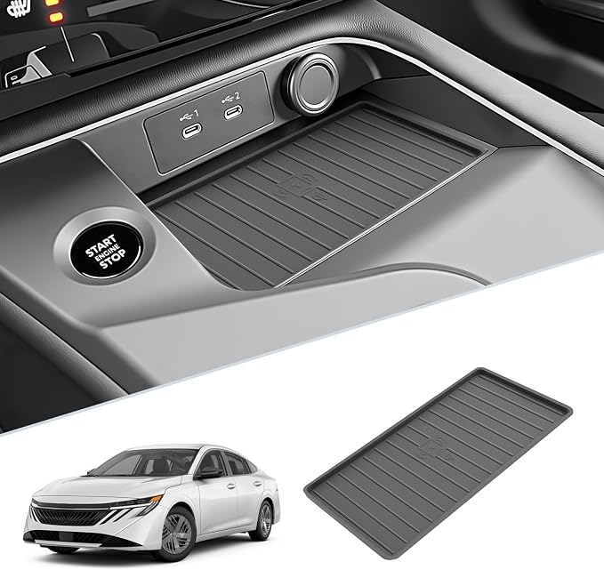 SKTU for 2026+ Nissan Sentra Wireless Charging Mat 2026+ Nissan Sentra (S/SV/SR/SL) Center Console Non-Slip Pad 2026 Sentra Accessories 2026 Sentra Rubber Console Mat-Durable