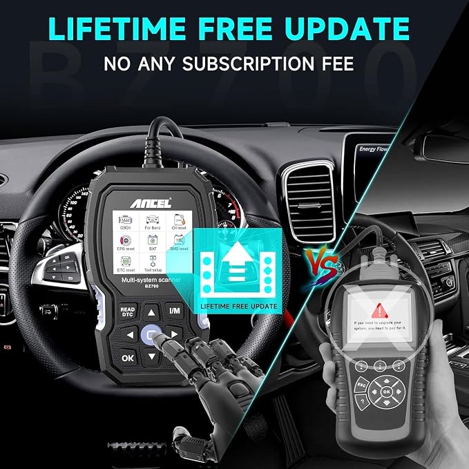 ANCEL BZ700 Mercedes Benz Sprinter/Vaneo/Vito/Viano/V/Metris/Citan/X Smart OBD2 Scanner, Full System Automotive Car Code Reader with All Reset Services, Battery Reset ABS Bleed Airbag EPB Oil SAS TPS