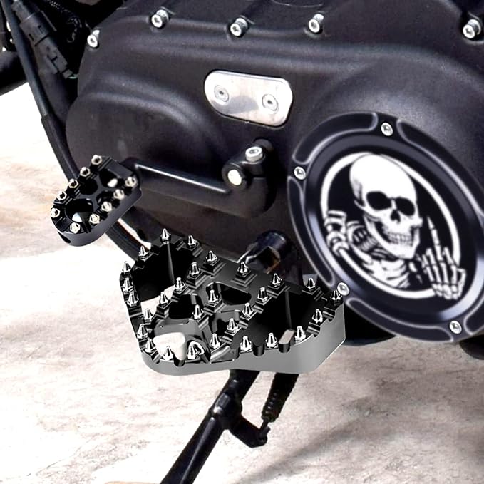 Goldfire Motorcycle Driver Floorboards Mini MX Style Footrest Boards Front Rear Foot Pegs for Harley Touring Road King Sportster 883 Dyna Softail (MINI Floorboards)