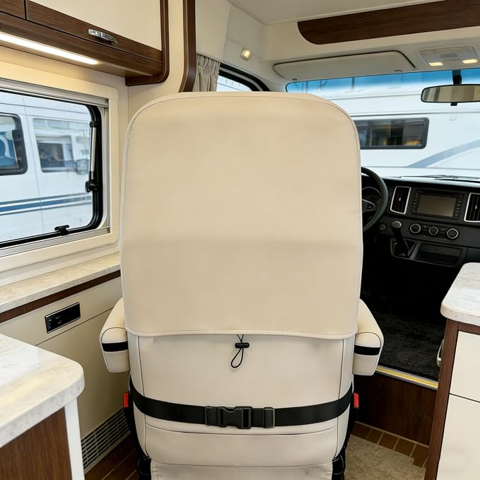Dulepax RV Seat Covers for Captains Chairs, 1 PCS Motorhome Seat Protectors with Armrest Covers, Breathable PU Leather Seat Chair Cover for Class A Camper Van Trailer