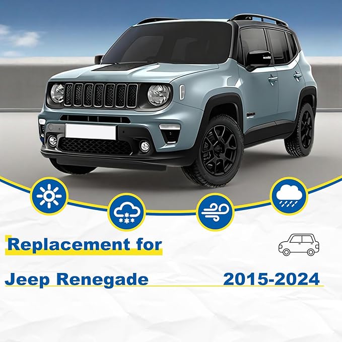 HRSNO® 22"+20" Windshield Wipers With 10" Rear Wiper Blade Sets Automotive Replacement for 2015-2024 Jeep Renegade Wiper Blades For My Car (Pack of 3) ﻿