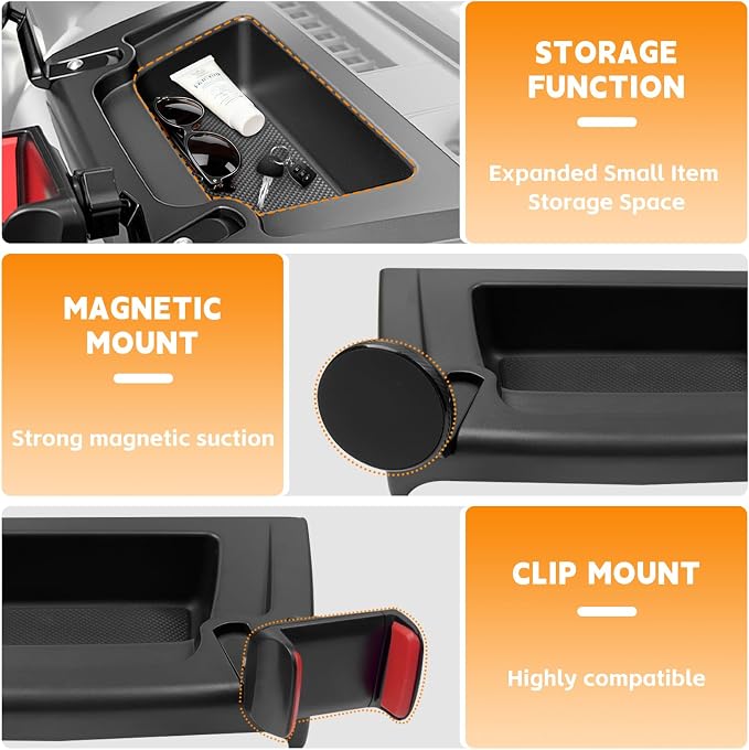 Dashboard Phone Holder Compatible with 2011-2017 Jeep Wrangler JK JKU Center Console Organizer Dashboard Phone Multi-Mount Kit for Wrangler JK Accessories(JK 2011-2017)