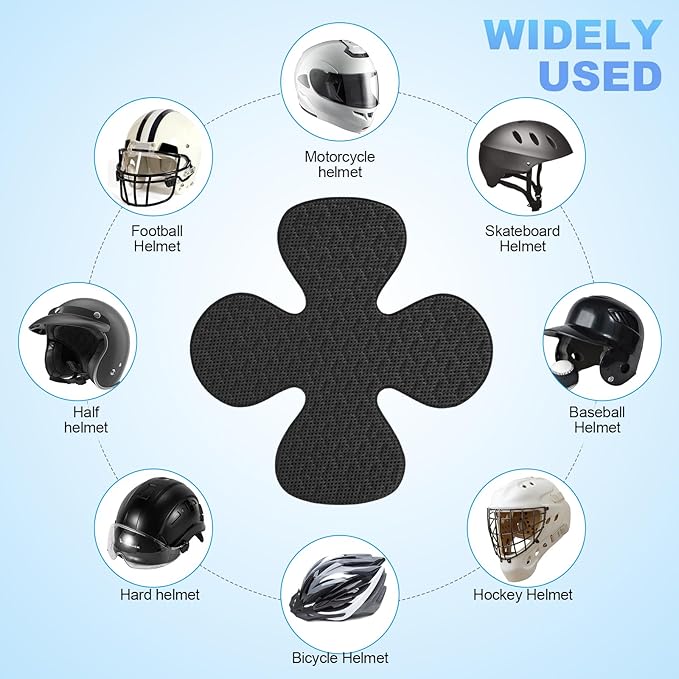 Motorcycle Helmet Liner, Motorcycle Helmet Padding, Helmet Padding Inserts with Hook and Loop Reusable Washable Lining Pad for Hard Hat(1 Pack)