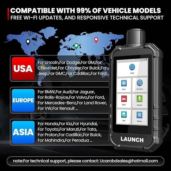 2026 Launch X431 Creader 5011 V2 TPMS Tool，TPMS Sensor (315+433MHz) Read/Activate/Relearn/Reset Scanner Tool,OBD2 Code Reader& 12 Hot Rests, Lifetime Free Update