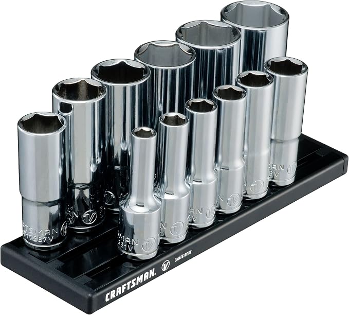 CRAFTSMAN V-SERIES Socket Set, Deep SAE, 3/8 Inch Drive, 12 Piece (CMMT17360V)