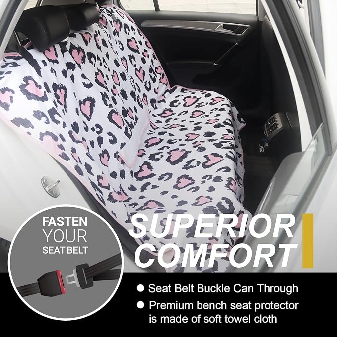 Car Seat Cover Protector Front Seats,for Gym Workout,Running,Swimming,Beach and Hiking,Waterproof Sweat Towel Bucket Seat Covers for Trucks SUV Jeep (Leopard Print)