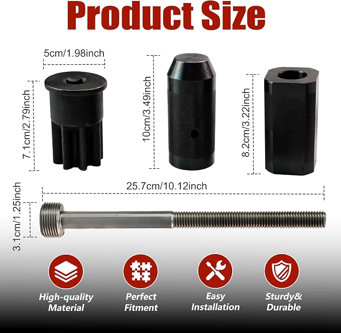 9U-6891 Injector Sleeve Remover Installer Set for CAT Caterpillar 3406E C-15 C-16 Engines 9U-7227 Injector Height Tool J-38587-a Engine Barring Socket(8 PCS)