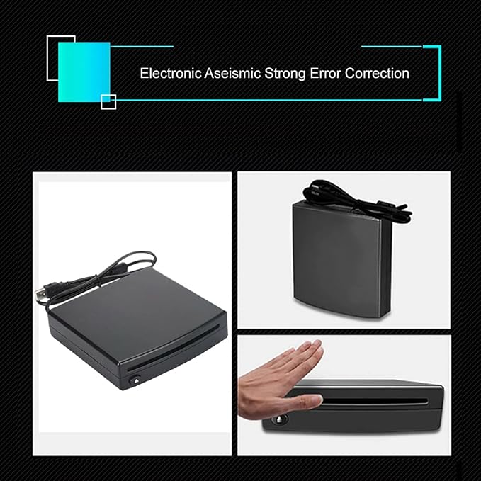 External USB Car Universal CD Player,Vehicle CD Player for Car via USB Radio Connection Portable CD Player for Car Android Navigation with USB Port-Plug and Play