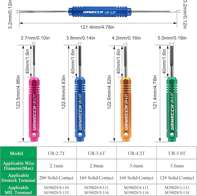 Terminal Removal Tool Kit for Deutsch Connectors, Depinning Tools Electrical Pin Extractor with Magnetic Phillips Screwdrivers 32Pc