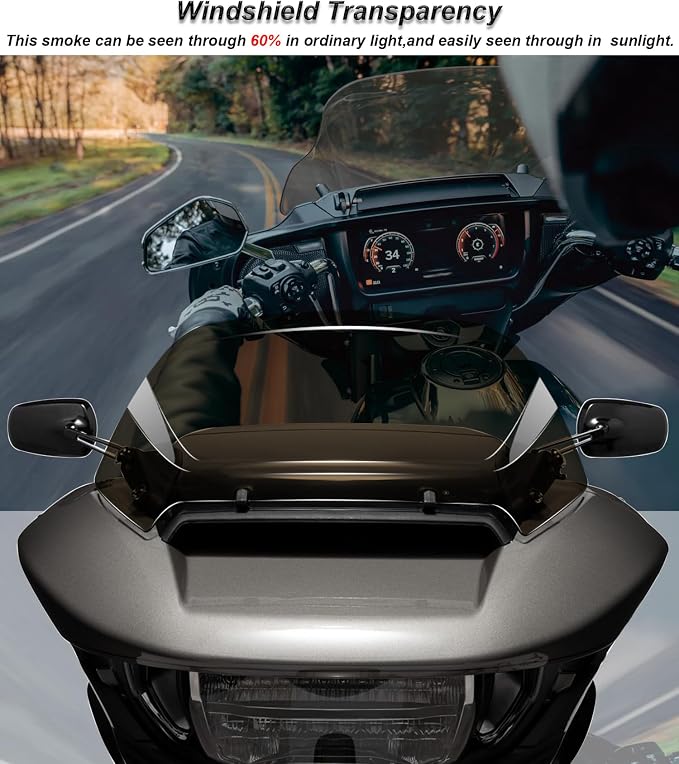 10" Wave Windshield Windscreen Wind Splitter fits for Harley Davidson CVO Road Glide FLTRXSE 2023-up,CVO Road Glide ST FLTRXSTSE 2024-up,Road Glide FLTRX 2024-up,2026-up FLTRT&FLTRXL