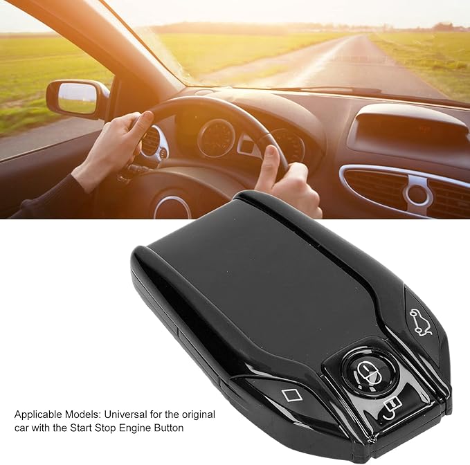 Greensen Universal TK800+ LCD Touch Screen Smart Key, Alloy Frame, Keyless Entry with 15 Days Standby for Start Stop Engine Vehicles (Black)