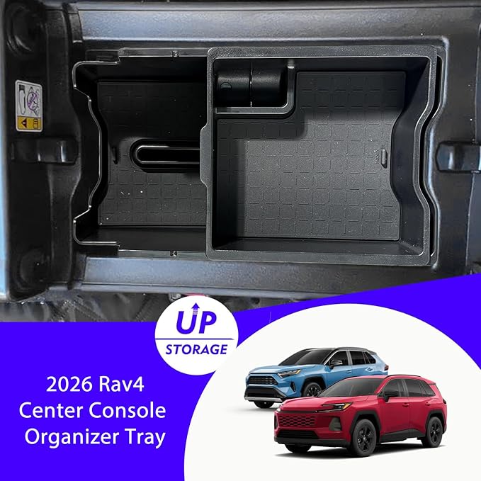 2pack 2026 Toyot a RAV4 Center Console Organizer Tray for 2026 Toyot a RAV4 XSE LE SE XLE Premium Woodland Console Tray & Silicone Drawer Tray for 2026 RAV4 Accessories Double Layer(NOT FOR Limited)