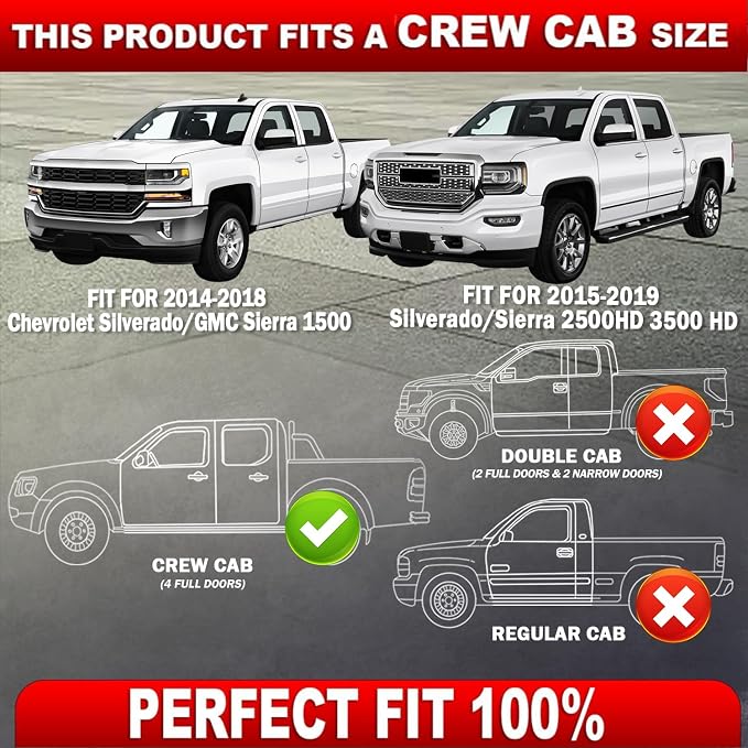 Foldable Under Seat Storage Box for 2014-2018 Chevrolet Silverado/GMC Sierra 1500 2015-2019 Silverado/Sierra 2500HD 3500 HD Crew Cab | Sierra Accessories Truck bed Underseat Storage Organizer