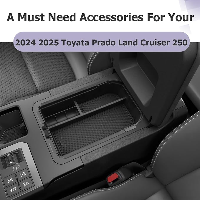 LUWU Land Cruiser 2024 2025 2026 Center Console Organizer 2PCS 2026 Land Cruiser 1958/Base LC250 Accessories Armrest Box Armrest Organizer Tray (NOT for First Edition Cool Box Chilled Center Console)