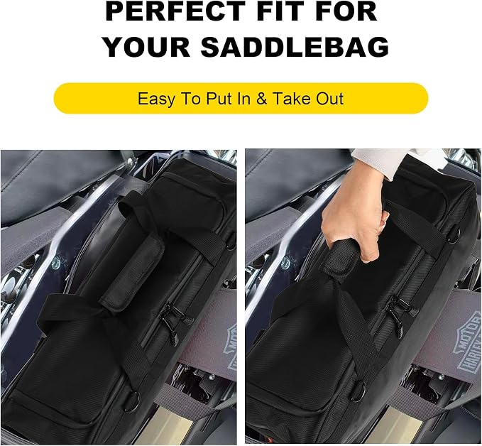 Motorcycle Saddlebag Liner Bags Hard Saddle Bags Insert Storage Bag 1680D Oxford Harley Luggage Bags Fit for Harley Touring Electra Glide Road Glide Street Glide Road King 1993-2025 (1 Pair)