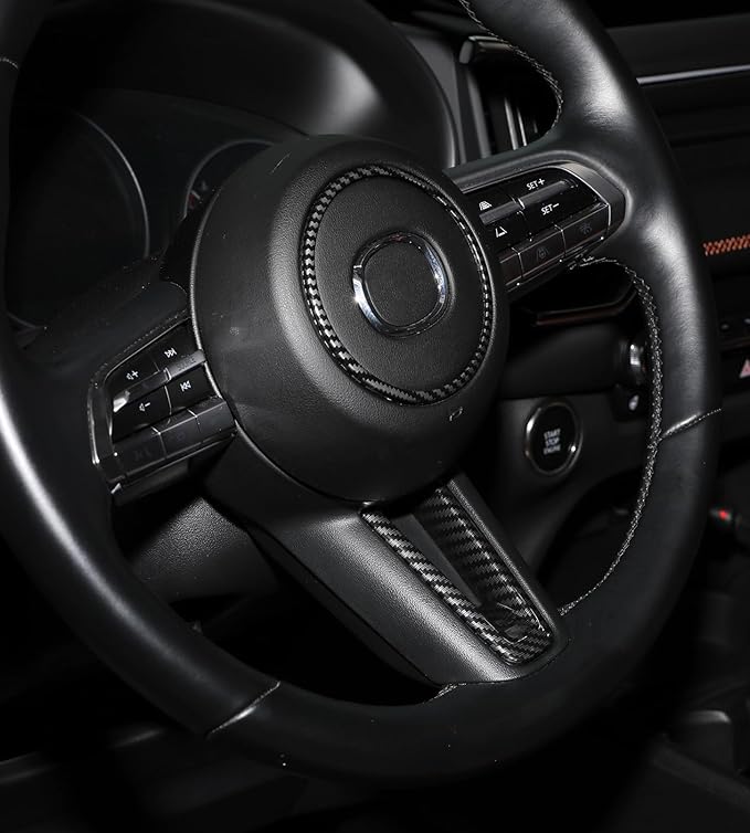 Carbon Fiber Style Steering Wheel Cover Protector for Mazda CX50 CX30 Mazda 3, 3D Texture, Scratch Protection & Trim, Fits 2020 2021 2022 2023 2024 2025 2026 Accessories