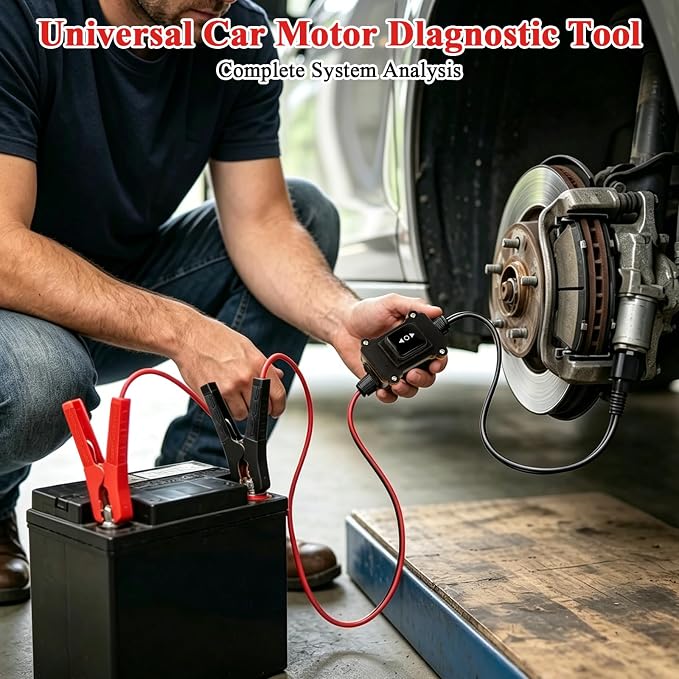 Universal Car Motor Diagnostic Tool with One-Key Reset, 2nd Gen No Computer Needed for Window Wiper Blower Motor & E-Brake – OBD Code Reader & Scanner for All Cars