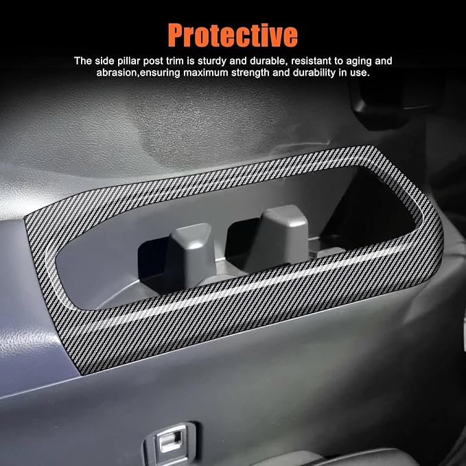 2Pcs Third Row Cup Holder Panel Cover Compatible with Toyota Grand Highlander 2024 2025 2026 Fit for 2024-2026 Grand Highlander ABS Accessories(Carbon Fiber)