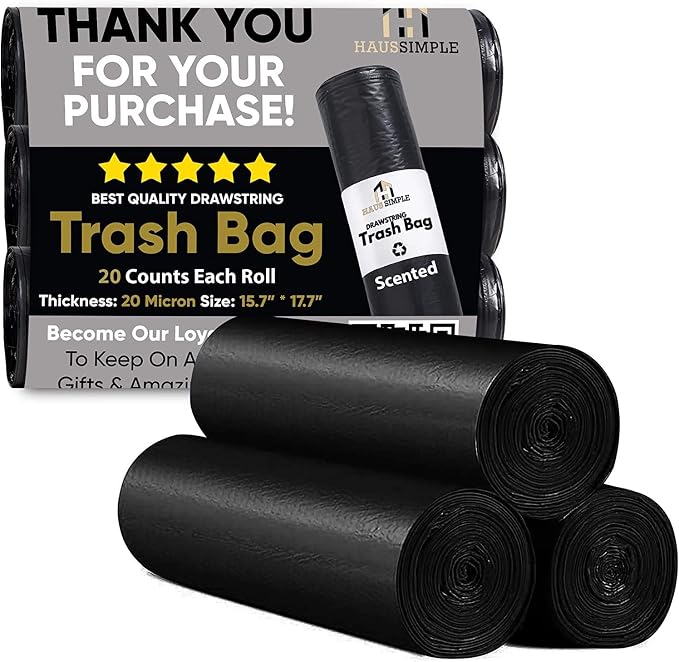 Pink Car Trash Can Plus Trash Bag Bundle – Leakproof, w/Stability Flap, Anti-Slip Base, Portable – Includes 1 Roll Inside + 3 Extra Roll (80pcs) – Black, Large – for Cars, SUV, & Trucks